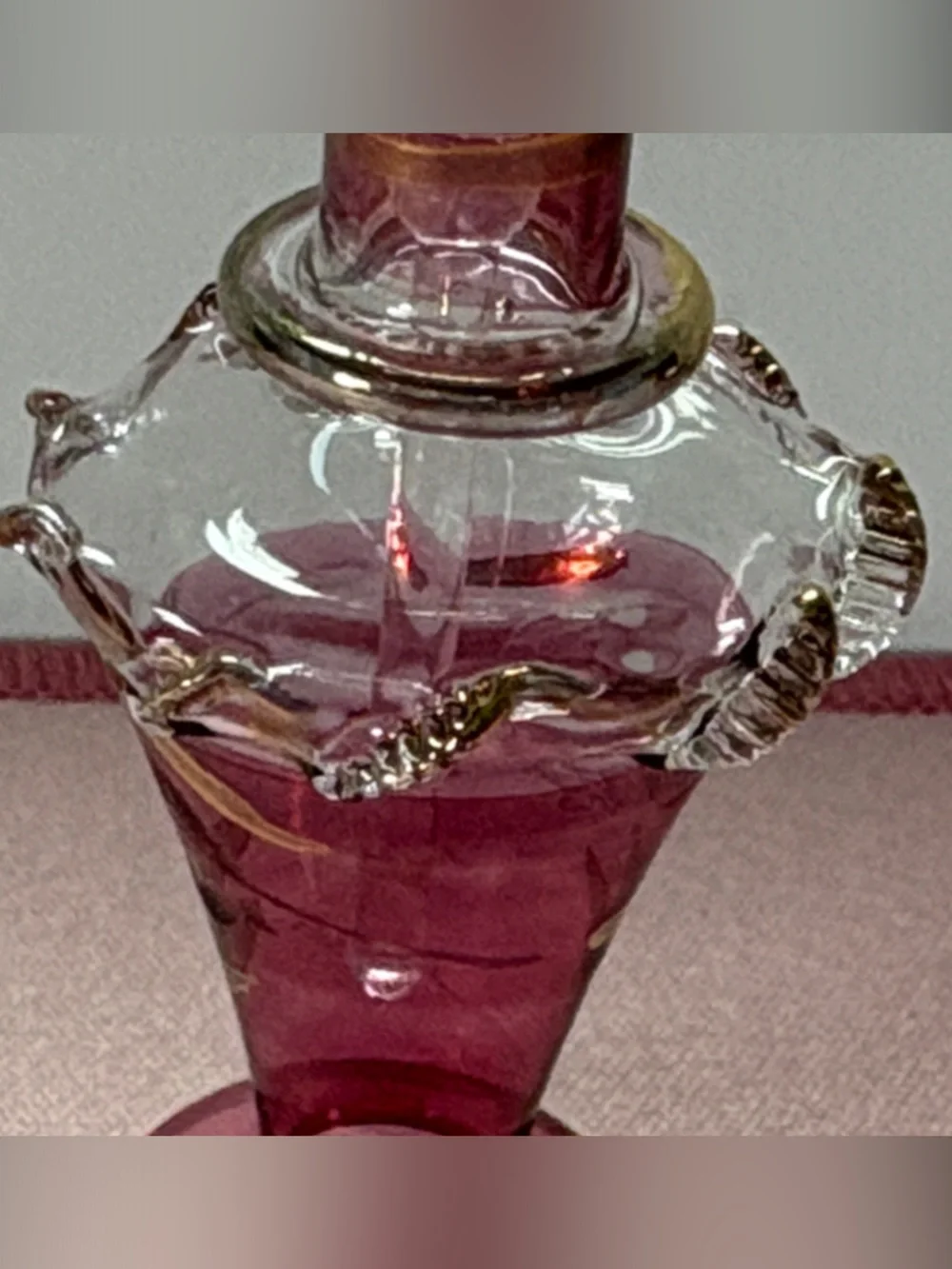 Egyptian Handblown Glass Decorative Bottle w/ Stopper
